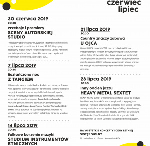 Letnia scena KCK - koncerty pod chmurką