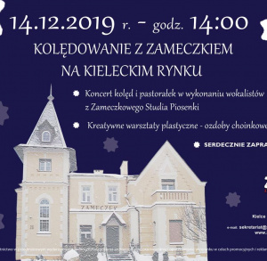 Kolędowanie z Zameczkiem na rynku w Kielcach