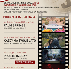 Kino Plenerowe od soboty 15 maja