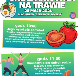 Śniadaniówka na trawie w Ciekotach